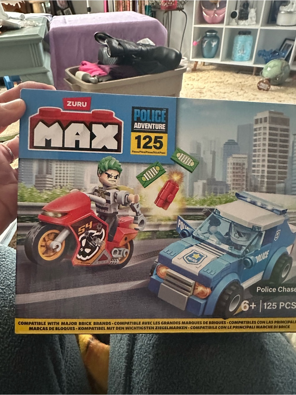 Max Studio Police Chase Building Set - Blue, Red & Green